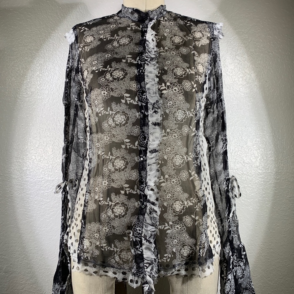 4 Love and Liberty by Johnny Was Rocco Chiffon in Poland Shirt NWT